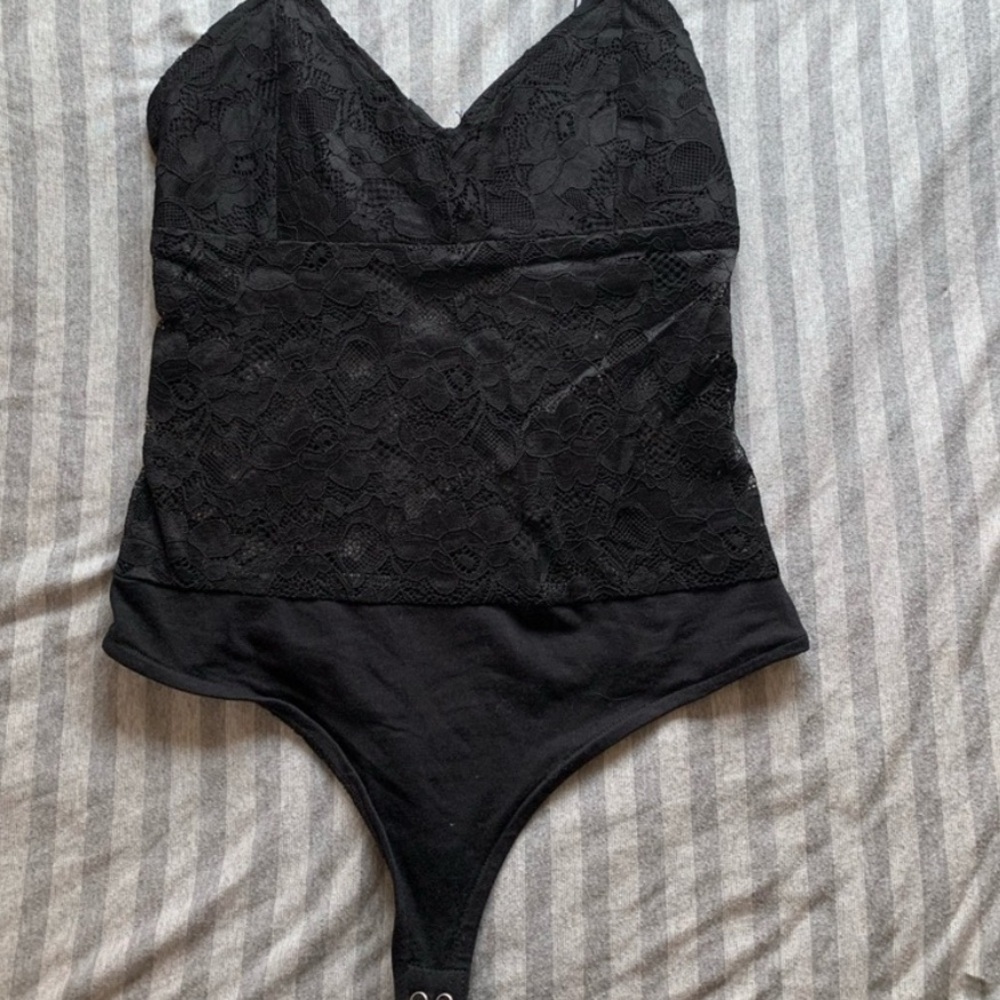 Guess Black Lace Bodysuit size small